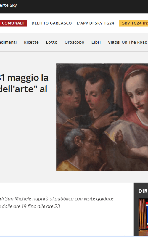 La Notte Bianca dell’Arte al San Michele: l’evento di Sabato 31 maggio sulla stampa nazionale